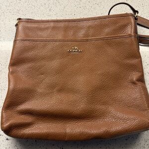 Coach Cognac Pebbled Leather Crossbody
